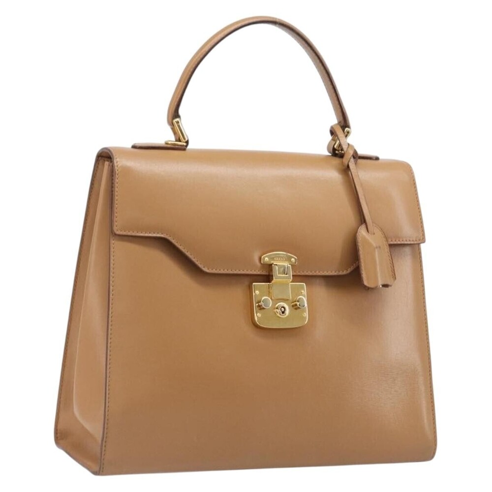 Gucci Vintage Lady Lock Top Handle Leather Medium